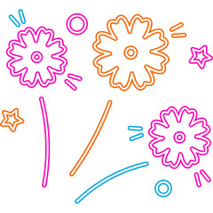 Neon Flower Doodle Decoration