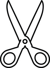 Scissors line art transparent background