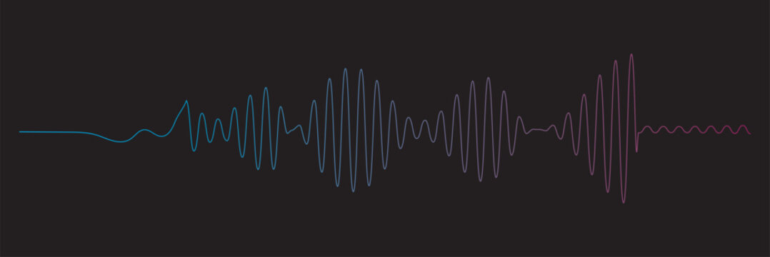 Sound line wave music audio icon one art voice continuous hand. Wave podcast line sound soundwave noise sketch drawn drawing doodle outline recording frequency vocal waveform microphone