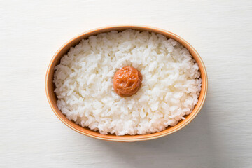ご飯を詰めた曲げわっぱ
