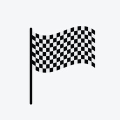 Waving checkered racing flags crossed sports victory finish symbol isolated vector
