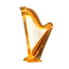 Golden Harp: An exquisitely crafted golden harp stands as a symbol of beauty and music, its strings shimmering with potential melodies. 