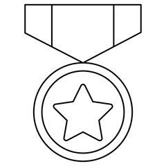 Medal with Star Icon, Star Achievement Medal, Excellence Award Medal, Champion Star Badge, Honor Recognition Medal