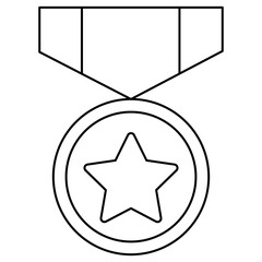Medal with Star Icon, Star Achievement Medal, Excellence Award Medal, Champion Star Badge, Honor Recognition Medal