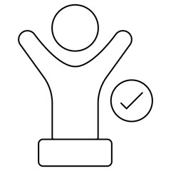 Hand Holding Trophy Medal icon, Champion Victory Trophy, Achievement Award Trophy, Winner Recognition Medal, Success Celebration Trophy