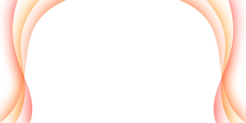 Abstract Curved Wave Frame Border with Warm Peach Colors