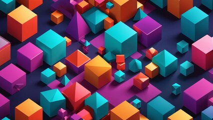 3D Geometric Abstract Pattern Background