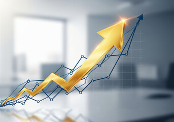 business graph with arrow The Graph of Success	
