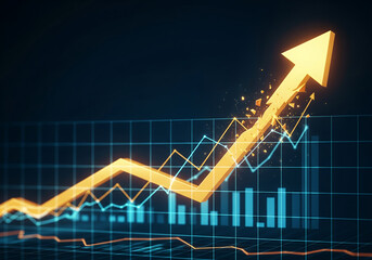 business graph with arrow The Graph of Success	
