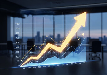 business graph with arrow The Graph of Success	
