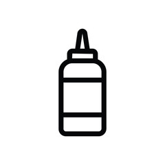 Milk bottle line icon, outline illustration of beverage container with cap, representing milk drink, dairy product, or baby bottle