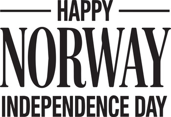 Happy Norway Independence Day bold black text on white background celebration