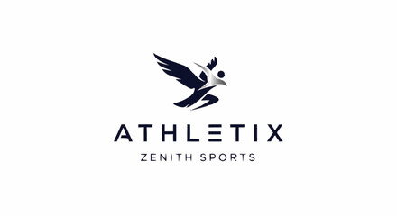 Fototapeta premium Athletix Zenith Sports logo featuring a dynamic athlete and bird symbol.