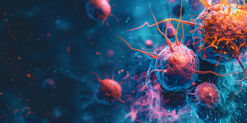 Cancer Cell Progression and Growth Concept, Tumor Development and Cell Mutation Illustration, Medical Science Background of Cancer Cells