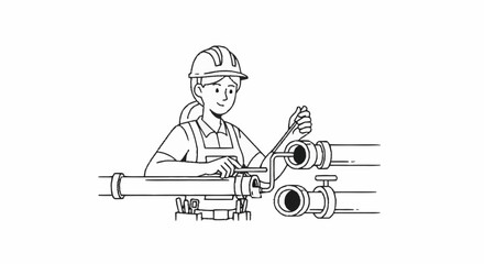 Expert plumber repairing pipes with focused attention, showcasing skilled craftsmanship and a commitment to quality service, perfect for home repair ads