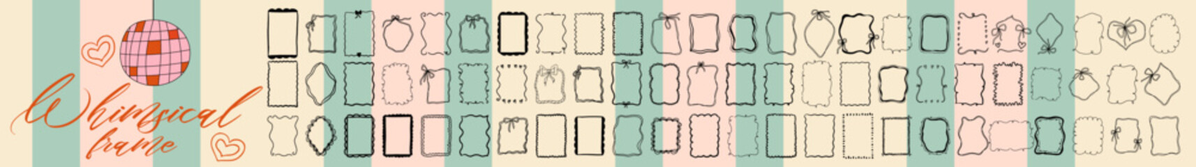 Whimsical bachelorette frame glowing in soft pink. Charming bow details and vintage aesthetic give the piece a graceful whimsical finish