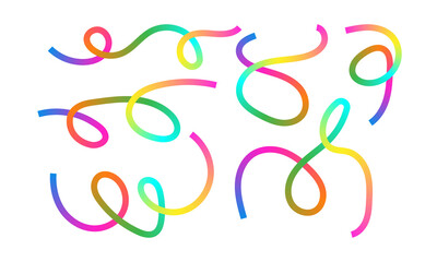 Vibrant abstract flowing gradient ribbons lines on a white background representing motion, energy, and creativity