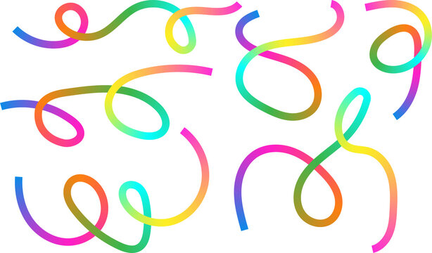 Vibrant abstract flowing gradient ribbons lines on a white background representing motion, energy, and creativity - Powered by Adobe