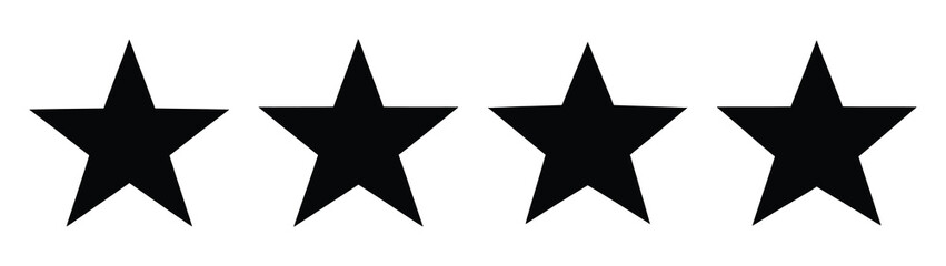 star minimal flat icon set, black color and white background