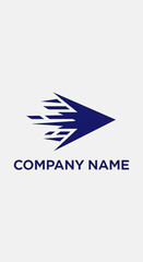 Dynamic Blue Arrow Logo Symbolizing Speed and Forward Movement.