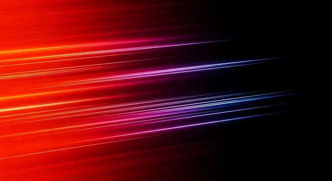 Abstract Colorful Light Streaks on Black Background Dynamic Digital Design