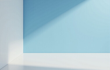 empty room with blue wall