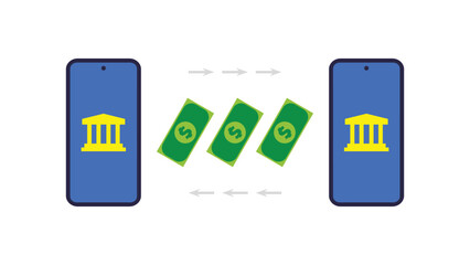 Online banking, digital wallet, wireless payment using smartphones, contactless money transactions