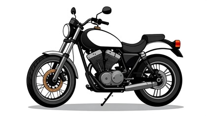 Obraz premium Classic Motorcycle Illustration - A Detailed Vector Image of a Vintage Bike.