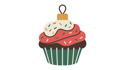 Festive Cupcake: A delightful holiday-themed cupcake, decorated with vibrant icing and sprinkles, captures the spirit of the season.
