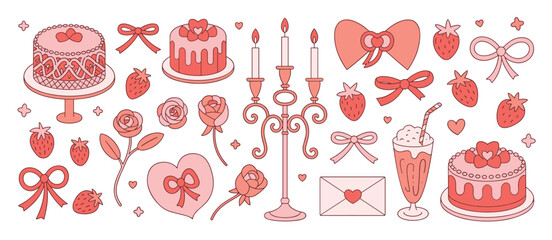 Sweet Valentine's Day Treats and Decorations love cake