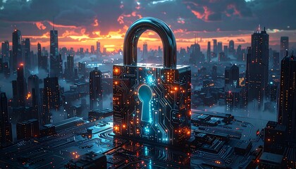 Cybersecurity in the City - A Digital Fortress Protecting Urban Data.