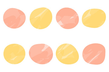 二色のゆるい丸フレーム　水彩風塗り