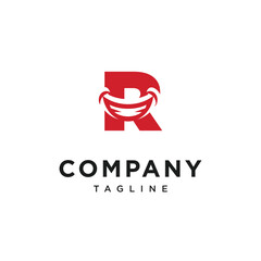 Letter R Smile Dental Logo Icon Vector