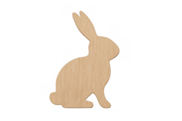 Wooden rabbit cutout for easter and spring decoration