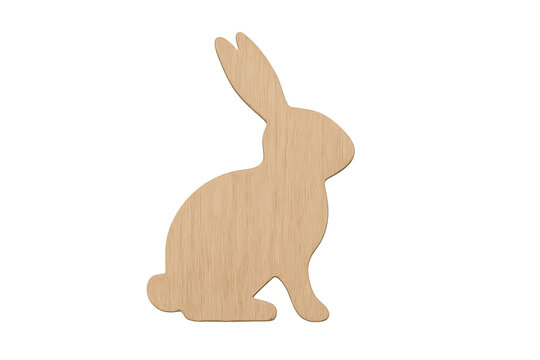 Wooden rabbit cutout for easter and spring decoration