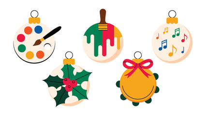 Festive Ornament Collection: A collection of meticulously designed Christmas ornaments, each showcasing a unique artistic style and joyful holiday theme.