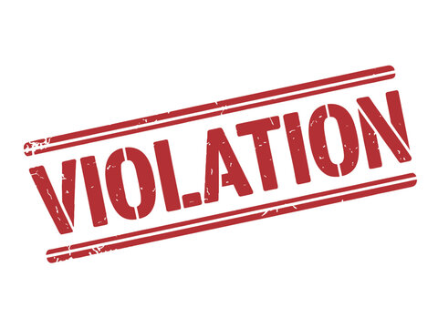 A red stamp with the word 'VIOLATION' is imprinted diagonally.