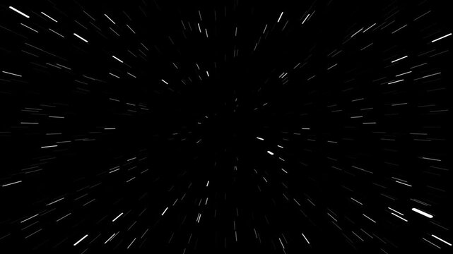 Abstract representation of stars streaking through dark space, depicting fast motion or hyperspace travel.