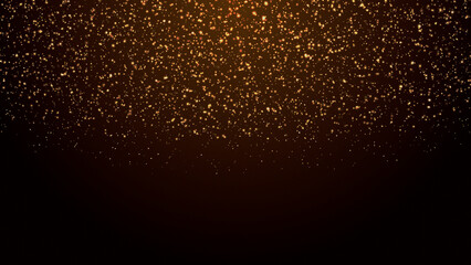 Luxurious golden sparkle on brown gradient background perfect for Christmas