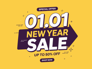 Obraz premium Special offer 01.01 New Year Sale up to 50% off shop now.