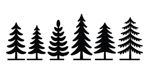 Obraz premium Tree silhouette row