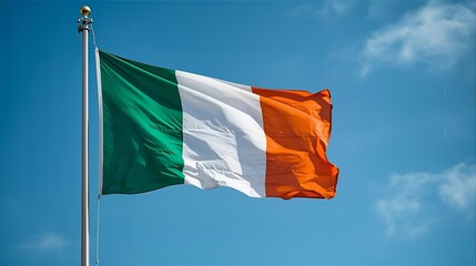Ireland National Flag Waving in the Sky