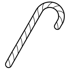 Candy cane outline for christmas holiday and winter celebration