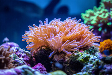 Soft coral polyps gently swaying as they capture food from the current