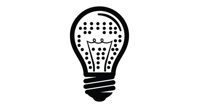 Lightbulb with braille dots, symbolizing ideas and accessibility for the visually impaired.