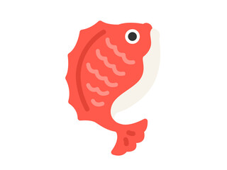 跳ねている、鯛のアイコンのイラスト