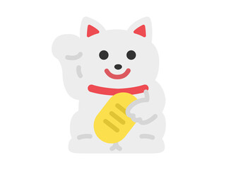 招き猫のアイコンのイラスト