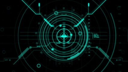 Abstract Scifi HUD Target Lock-On and Data Processing System Animation - Powered by Adobe