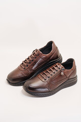 Stylish brown leather sneakers for comfort and fashion