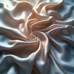 Top-Down Macro Photograph of Symmetrical Satin Fabric Waves